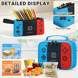 TILYTADLY School Backpack for Boys - 4PCS Gamer Boys Backpack with Lunch Box Set for Elementary Middle School - Students Bag for Ages 6-18,18″ Video Game Bookbag Travel Back Pack