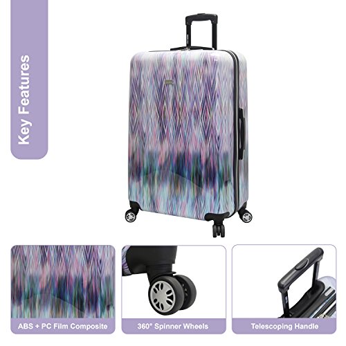Steve Madden Luggage Collection - 3 Piece Hardside Lightweight Spinner Suitcase Set - Travel Set includes 20 Inch Carry On, 24 inch and 28 Inch Checked Suitcases (Diamond)