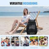 ASKSKY See-Through Mesh Backpack for School with 3d Foam Shoulder Straps, Lightweight, Ultra-Breathable Backpack for Beach, Swim, Gym, & Work, Black