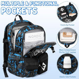 Fimibuke Backpack for School Boys, 3 PCS Cool Luminous Kids Backpacks with Lunch Box & Pencil Pouch, Toddler Teen Glow in The Dark Backpack Bookbag Schoolbag Set for Elementary to High School Students