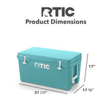 RTIC 65 qt Hard Cooler Insulated Portable Ice Chest Box for Beach, Drink, Beverage, Camping, Picnic, Fishing, Boat, Barbecue, Lagoon