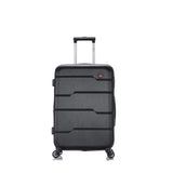 DUKAP RODEZ Hardside Luggage with Ergonomic Handles and TSA Lock | Spacious Traveling Suitcase, Travel Suitcase with Four Spinner Wheels and Studs | 24" Medium Luggage | Black