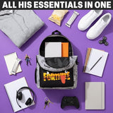 Get Trend Fortnite Kids Backpack, Boys Lightweight 18 inch Book Bag, Adjustable Padded Straps Travel School Bag, Gamer Gifts (Grey Fortnite)