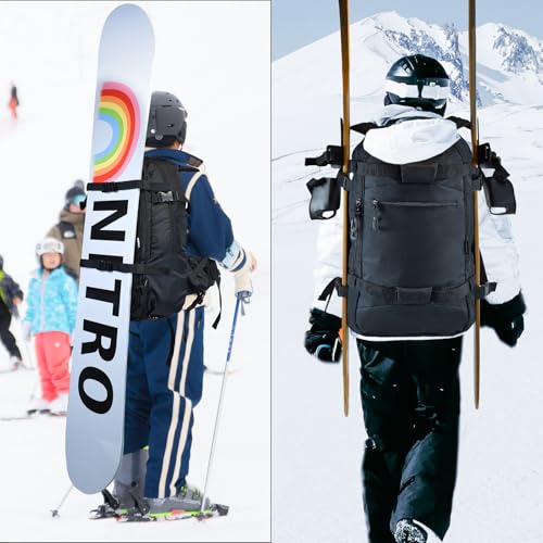 AUMTISC Ski Backpack, 25L Lightweight Snowboard Hydration Pack for Skiing, Snowboarding, Hiking, Traveling