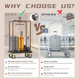Commercial Hotel Luggage Cart 1600 lbs Capacity Bellman Cart, Stainless Steel Hotel Luggage Trolley with 8" Pneumatic Wheels & Carpet Platform, Heavy Duty Rolling Luggage Cart for Hotels