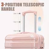 Luxebough Gradient Color Suitcase 2-Piece Set, 20" Rotating Wheel Suitcase with 14" Cosmetic Case, Lightweight Durable Hardshell Luggage with 360° Spinner Wheels for Travel, Women & Girls (Blue+Pink)