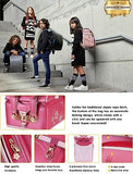 IwaiLoft Ransel Randoseru Backpack Automatic Satchel Japanese School Bag Cherry Blossom Sakura Embroidery PU Bookbag for Girls (Rose)