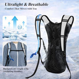 2 Pack Hydration Backpack Pack with 2L Hydration Bladder, TNYSPORT Lightweight Breathable Water Backpack with 3 Layer Pockets, Reinforced Shoulder Straps for Hiking Running Cycling