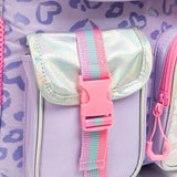 Meetbelify Aesthetic Backpack with Lunch Box for Elementary Students - Cute School Bag for Girls 8-10 - Purple