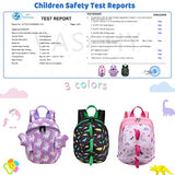 VASCHY Dinosaur Toddler Backpack with Leash, Ultra Lightweight Tiny Mini Little Daycare Backpack Girls Pink
