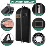BALEINE 1PK Heavy Duty Garment Bag with Shoe Storage Travel Bag for Dresses, Suit, Coats Travel Essential (54", Black)