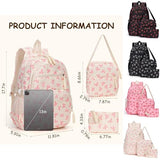 Cute Coquette Bow Backpack for Girls 3 Piece Set Laptop Daypack