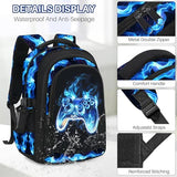 ZHIMEBYE Kids Backpack for Boys - Gamer Boys Backpacks for Kids Teens Elementary Middle School, 17″ Large Capacity Students Bookbag, Perfect for Travel and School