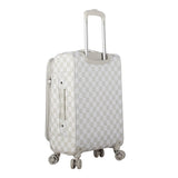 Steve Madden Designer Luggage Collection - Lightweight Softside Expandable Suitcase for Men & Women - Durable 20 Inch Carry On Bag with 4-Rolling Spinner Wheels (Chalet Light Grey, 20in)