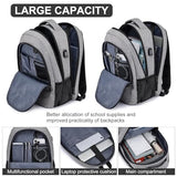 Asenlin Travel Laptop Backpack for Women & Men,Water Resistant Business Slim Sturdy Laptops Backpack with USB Charging Port,Fits 17.3 Inch Notebook College School Computer Bag-Grey