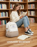 LOVEVOOK Laptop Backpack for Women & Teens with 40oz Cup Buckle, 15.6" Computer Backpack for School, College, Work & Weekend, Gift for Her