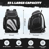 Maelstrom Ski Boot Bag,55L Large Ski Boots Travel Backpack for Men Women，Waterproof Snowboard Boot Bag for Travel Stores Gear Including Ski Helmet, Goggles, Gloves, Skis & Accessories