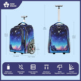 NEW TILAMI 20" Rolling Backpack for Teens Adults, Climbing Stairs Waterproof Backpack with Wheels for School Business Trave Camping with Laptop Compartment, Fit 17 Inch Laptop, Spacey Blue