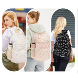 SXS LACONIC Bow Backpack, Coquette Backpack for Women, Pink Bow Shoulder Bag 3PCS Set, Cute Large Capacity Versatile Rucksack