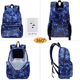 Dafelile Mesh Backpack for Boys Girls Semi-Transparent School Backpack for Boys and Girls See Through Large Capacity Lightning Blue