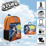 BIOWORLD Unisex Naruto Sasuka & Naruto 5-Piece Backpack Set (Little Kid/Big Kid), Blue, One size