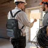 MELOTOUGH Small Tool Backpack for Men 30 Multi-Storage Pockets Heavy Duty Tool Bag Backpack with Dual-Form Shoulder Strap for Electrician, HVAC, Technician - Water Resistant (Grey)