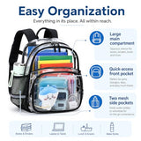 Bluboon Clear Backpack for Stadium Events 12×6×12 See-Through Stadium Approved Small Clear Bag for Concert Sports Outdoor (Black, Mini-12)
