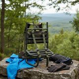 Milageto Lightweight Hiking Backpack Frame Adjustable Straps Aluminum Pack Frame Ergonomic Design Backpacking Equipment for Mountain Travel, Black, Black Frame Camouflage Backing