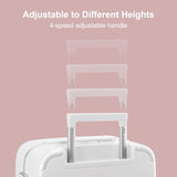 LEVEL8 Zipperless Carry On Luggage Airline Approved with Aluminum Frame, Cute Hardshell Suitcase with Spinner Wheels, Metal Rolling Travel Case with Tsa Locks, 20 Inch, Off White