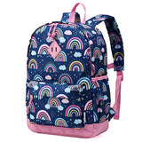 VASCHY Toddler Kids Backpack, Lightweight Water Resistant Daycare Preschool Backpack Schoolbag for Little Girls w Chest Strap Rainbows