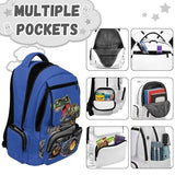 YEXIATODO Chariot Dinosaur Backpacks for Boys Cool Dinosaurs Bookbag Zip up Schookbag Elementary Student Backpack Large Capacity School Bags Protable Primary School Daypack with Side Pockets