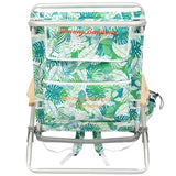Tommy Bahama 5-Position Classic Lay Flat Backpack Beach Chair with Cooler and Cup Holder, Portable Folding Beach Chair for Tanning, Tropical Leaves