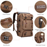WITZMAN Travel Backpack for Men 40L Large Carry-on Airline Approved Convertible 3 in 1 laptop Bags Fit 16 inch(A8013 Brown)