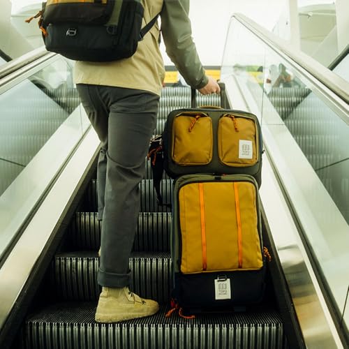 Topo Designs Global Travel Roller Bag Suitcase, Carry-On Friendly, 3 Carry Options, Smooth Heavy Duty Wheels, Telescoping Handle, Designed in Denver CO USA, PFAS Free (Navy)