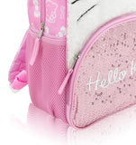 Sanrio Hello Kitty Backpack for Girls | 16" Plush Bookbag with 3D Ears, Sequin Bow & Faux Fur Face | Pink Hello Kitty School Bag for Kids, Toddlers, Teens | Cute Travel Daypack for Girls Ages 3+