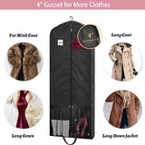 BH7STAR Dress Bags for Gowns Long, 65" Dress Garment Bags for Hanging Clothes, Dress Bags for Closet Storage and Traveling, Foldable Dress Cover