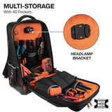 Klein Tools 62809MB MODBox Hard Shell Backpack with Protective Front Shell, 40 Pockets, Laptop Sleeve USB-C Port, MODBox Compatible, Heavy Duty
