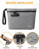 SafeDelux Smell Proof Bag, Odor Proof Bag with Combination Lock, Durable Smell Proof Container with Carbon Lining, Secure Odorless Travel Pouch for Home & On-the-Go (Grey)