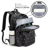 ZORFIN 26L Backpack for College, and Travel: Water Resistant Bookbag - Bow Black