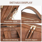 Dora & Liz Leather Laptop Backpack for Women, 15.6 Inch Travel Computer Bag
