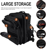 LHI Tactical Military Backpack for Men and Women 45L Large Molle Army Assault Pack 3 Day Travel Backpacks - Black