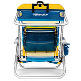 Homevative Cooler+ Folding Backpack Beach Chair with 5 Positions, Towel bar, XL Cooler Pouch, Storage Net, Cup and Phone Holder, Sunshine, 2 Pack