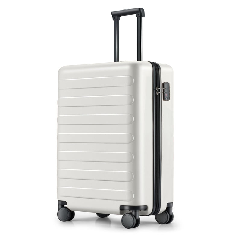 NINETYGO Carry On Luggage 22x14x9 Airline Approved, 20 Inch Luggage with Smooth Spinner Wheels, Lightweight, Hard Shell PC Suitcase Carry-On, Travel Luggage, TSA Approved (Lily White, Rhine Basic)