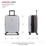 SwissGear Duet Expandable Luggage, Hard Shell Carry-On Luggage with Spinner Wheels