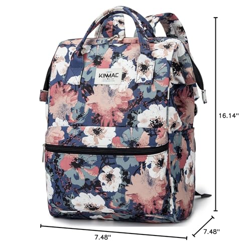 Kinmac Waterproof Laptop Backpack For Laptop Up to 15.6 Inch Men Women Travel Outdoor Backpack (Camellia)