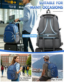 ProEtrade Backpack Bookbag for College Laptop Travel,Fit Laptop Up to 15.6 inch with USB Charging Port Multi Compartment Anti theft, Gift for Women Men (Blue)
