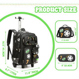 Meetbelify Kids Rolling Backpack with Wheels for Elementary Preschool Students Boys Travel Luggage Carry on Backpack for Boys Ages 6-8
