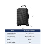 Travelpro Maxlite Air V2 Hardside Expandable Carry on Luggage, 8 Spinner Wheels, Lightweight Hard Shell Suitcase, TSA lock, Black, Carry On 20-Inch
