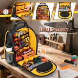 Marscamd Tool Backpack with a Tool Pouch, Heavy Duty Tool Bag with Multiple Pockets, Black