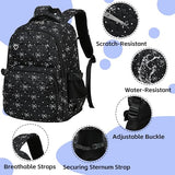 QYTFOA Girls Backpack Set with Bows Heart-shaped Lightweight Schoolbags for Girl Children Spacious Bookbag Waterproof(black-2)